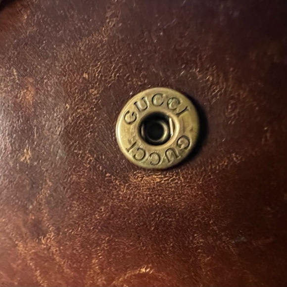 GUCCI Vintage Distressed Brown Fold Over Leather Wallet Multiple Slots Rare - Picture 12 of 15